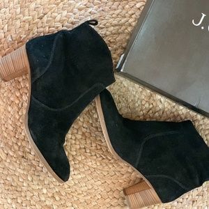 J CREW BOOTIE BLACK SUEDE